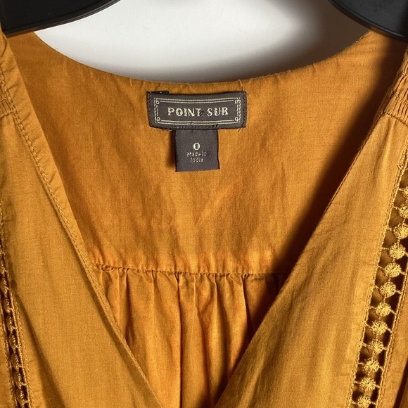 Yellow Tiered Ruffled Midi Dress with Flutter Sleeves size 0 - Picture 5 of 10